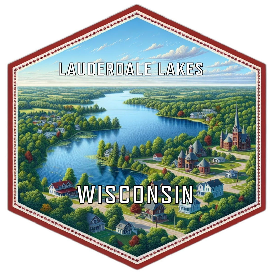 Lauderdale Lakes Wisconsin Travel Destination Souvenir Vinyl Decal Sticker Image 1