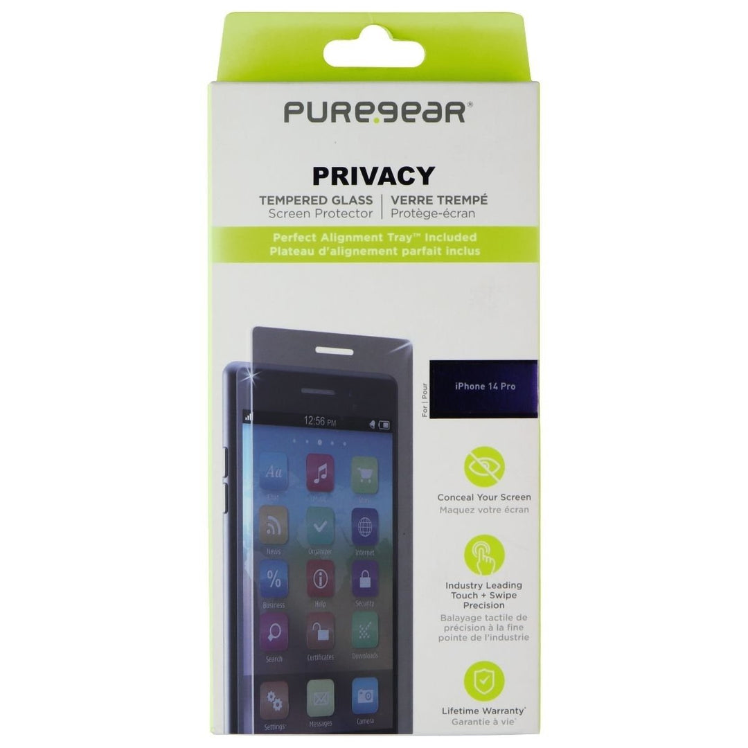 PureGear Privacy Tempered Glass Screen Protector for Apple iPhone 14 Pro Image 1