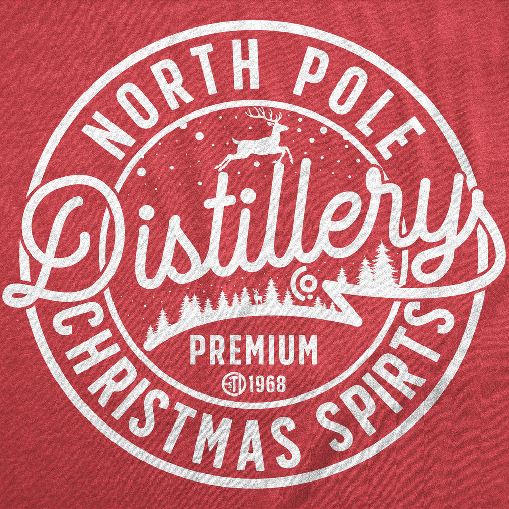 Womens Funny T Shirts North Pole Distillery Sarcastic Christmas Drinking Graphic Novelty Tee For Ladies Image 2