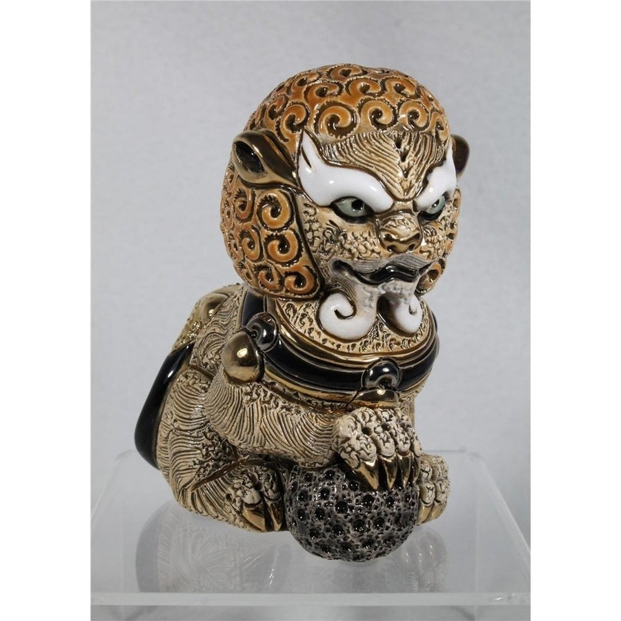 DeRosa Rinconada Family Figurine - Foo Lion Cinnamon - F249C - In Box Image 1