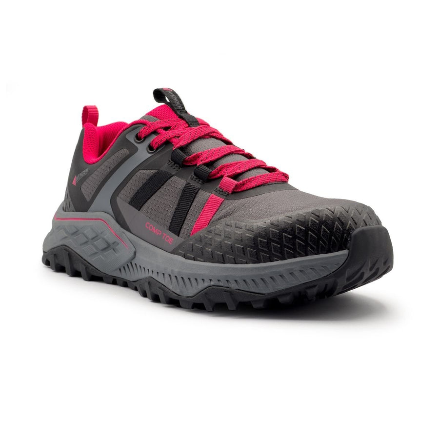 FSI FOOTWEAR SPECIALTIES INTERNATIONAL NAUTILUS Avenger Womens Aero Trail Composite Toe EH Work Shoe Grey/Magenta - Image 1