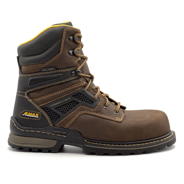 FSI FOOTWEAR SPECIALTIES INTERNATIONAL NAUTILUS Avenger Mens 8" A-Max Dozer Composite Toe EH Waterproof Work Boot Brown Image 2