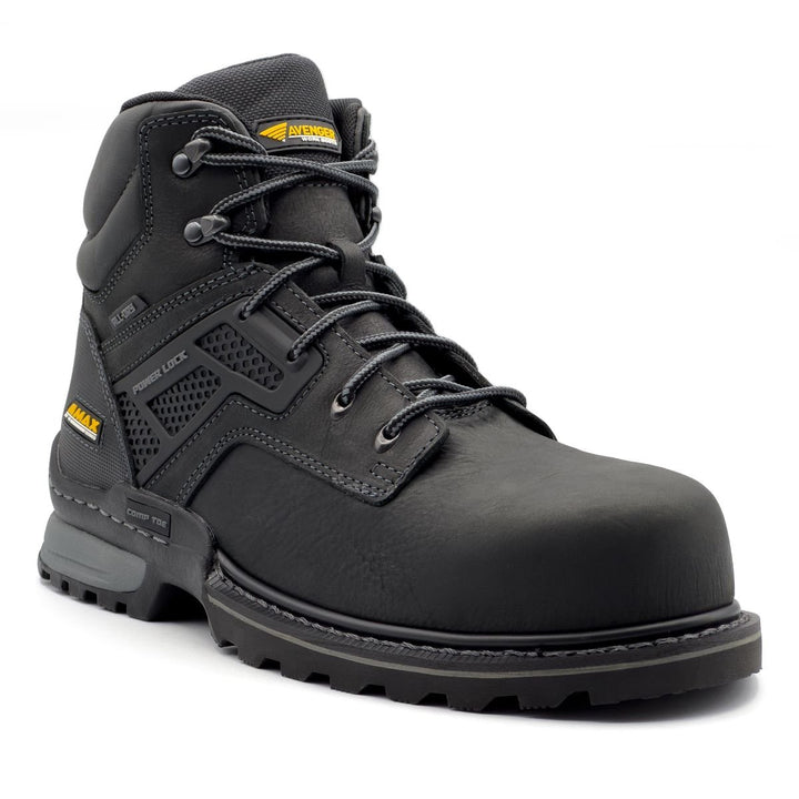 FSI FOOTWEAR SPECIALTIES INTERNATIONAL NAUTILUS Avenger Mens 6" A-Max Dozer Composite Toe EH Waterproof Work Boot Black Image 1