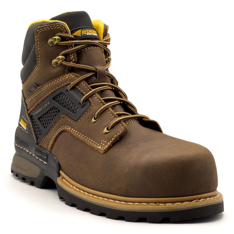 FSI FOOTWEAR SPECIALTIES INTERNATIONAL NAUTILUS Avenger Mens 6" A-Max Dozer Composite Toe EH Waterproof Work Boot Brown Image 1