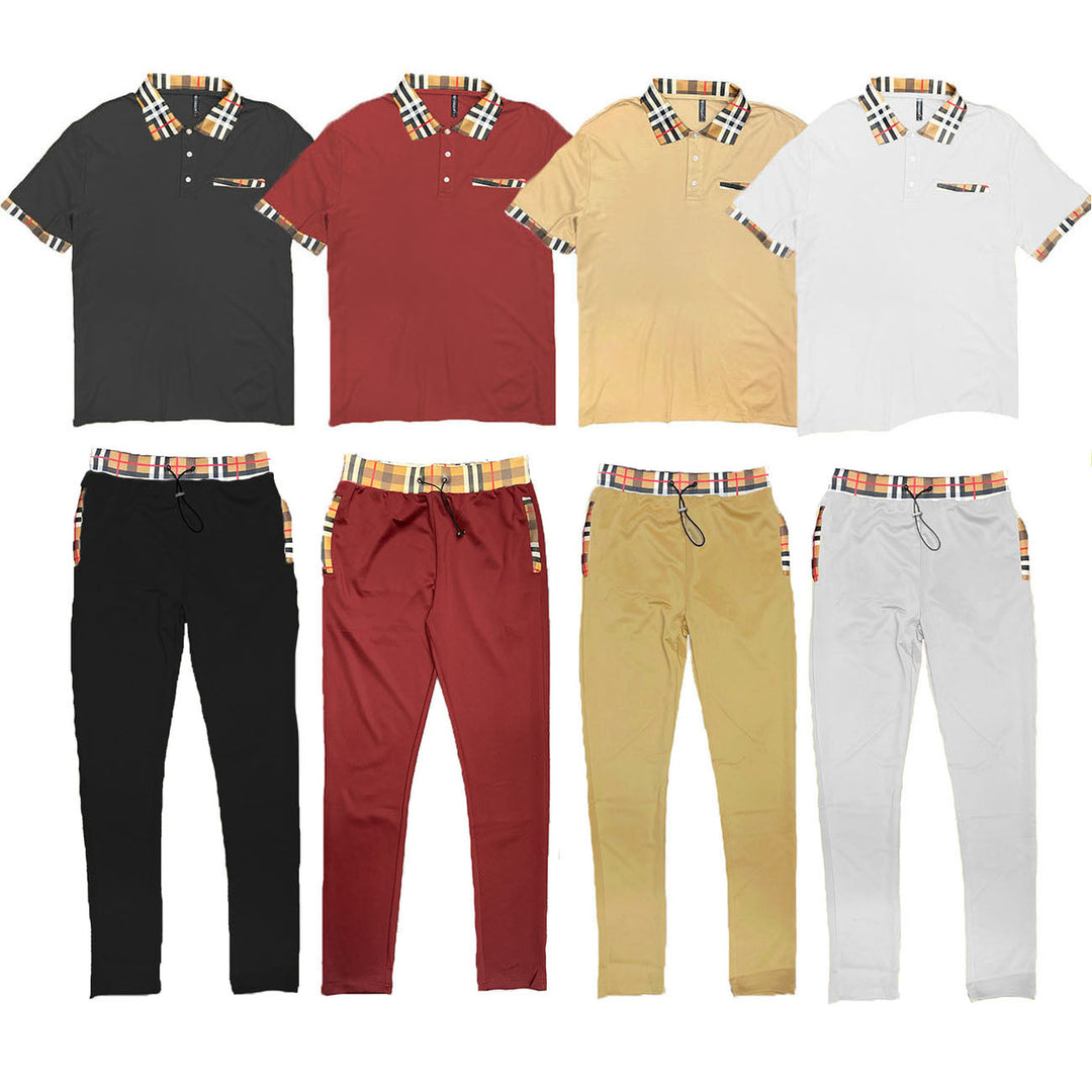 Checkered Polo and Pant Set Image 1