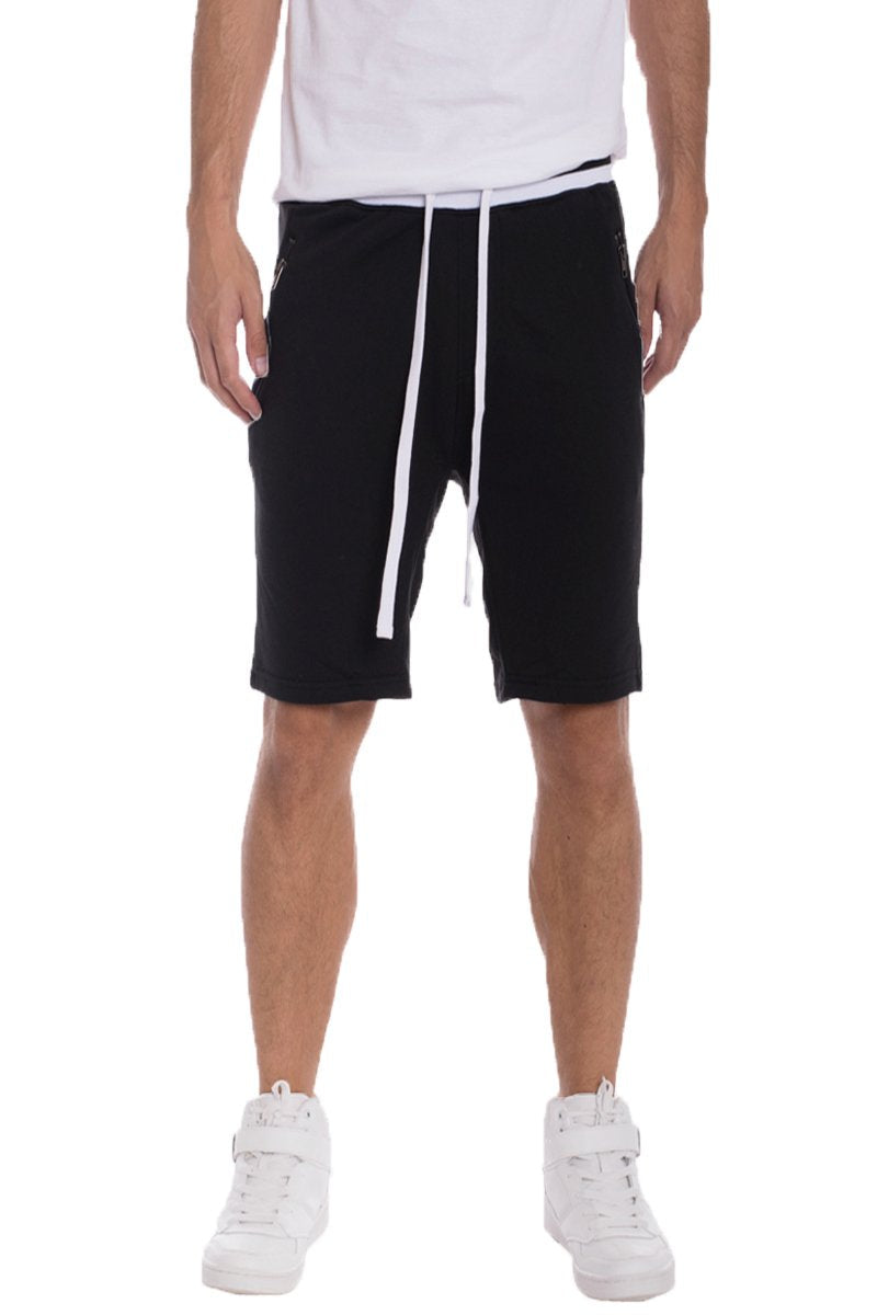 FRENCH TERRY SHORTS- BLACK/WHITE Image 2