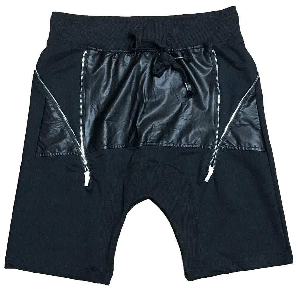 Leather Front Moto Shorts Image 1