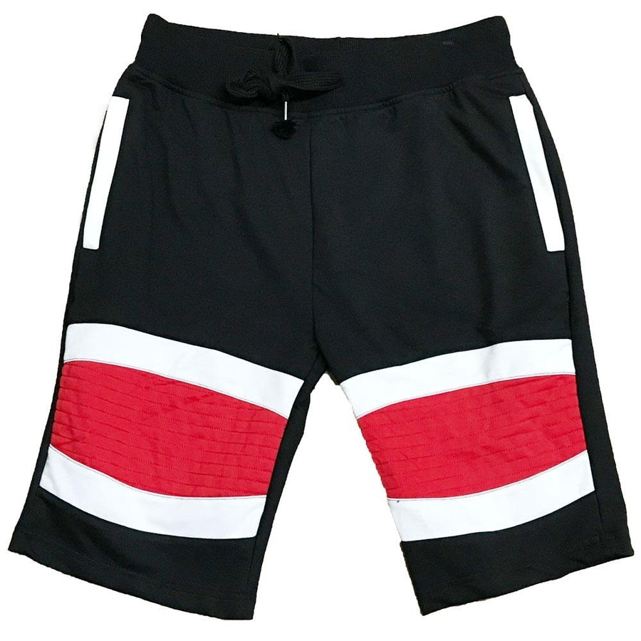 Red Stripe Moto Shorts Image 1