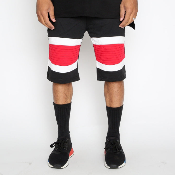 Red Stripe Moto Shorts Image 2