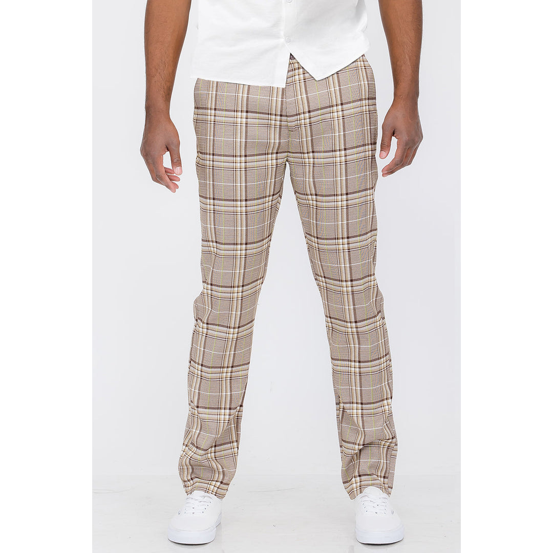 Plaid Slim Fit Trouser Pants Image 2