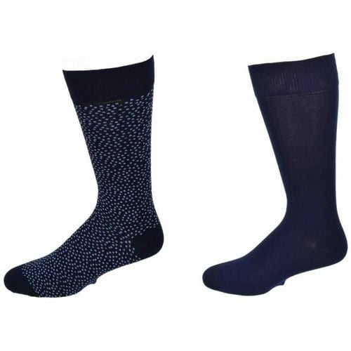 Pin Dot and Solid Pattern Combed Cotton 2 Pair Pack Socks Image 4