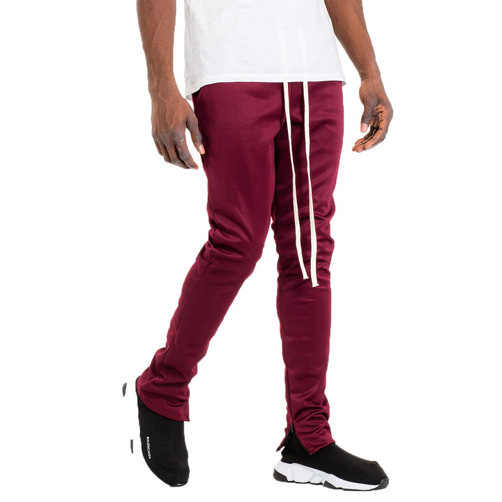 SIMPLE TRACK PANTS- BURGUNDY Image 1