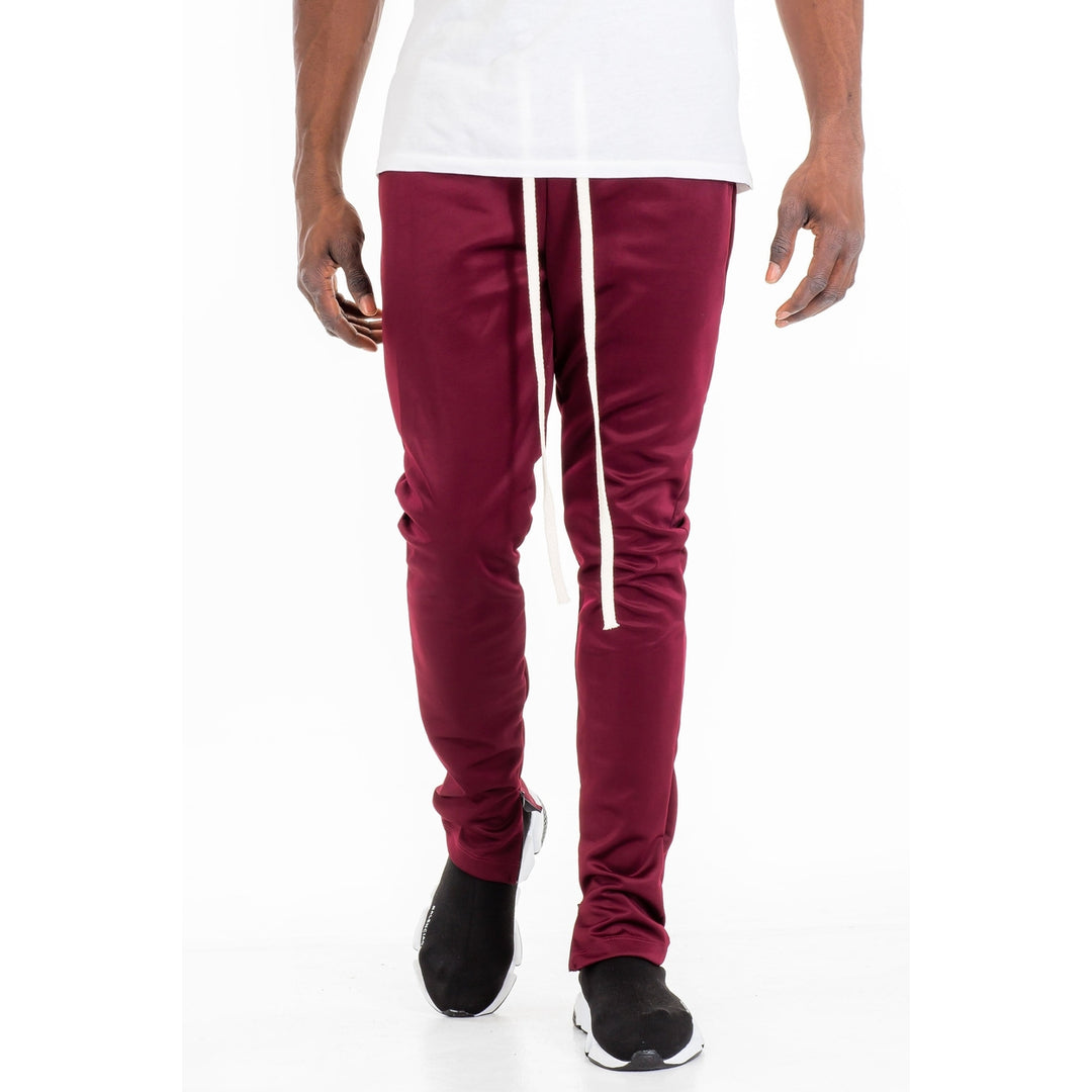 SIMPLE TRACK PANTS- BURGUNDY Image 3