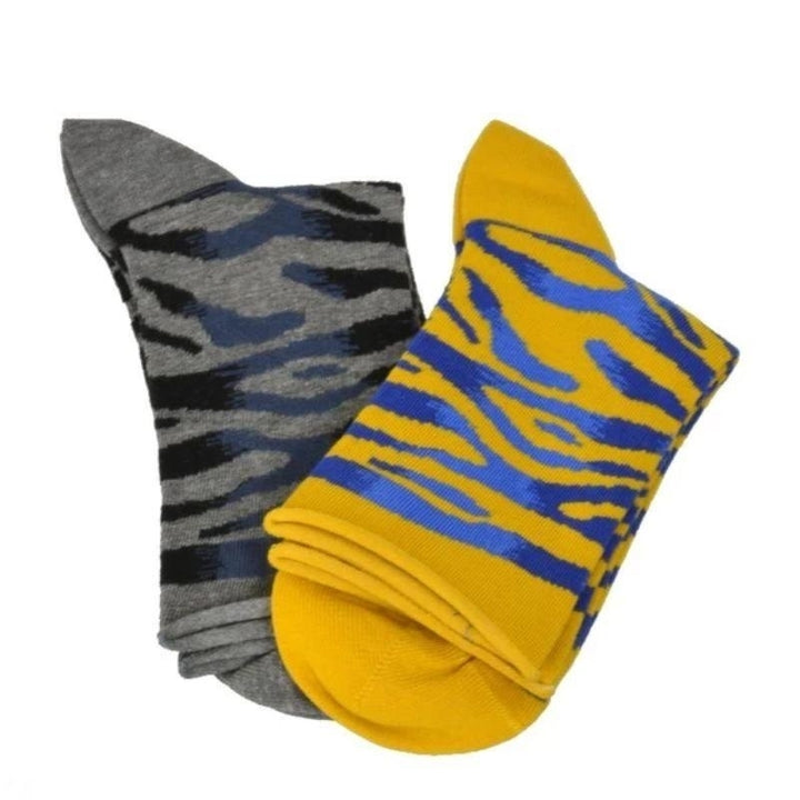 Sierra Socks Zebra Pattern Hi Anklet Casual Cotton Womens 2 Pair Socks Image 4