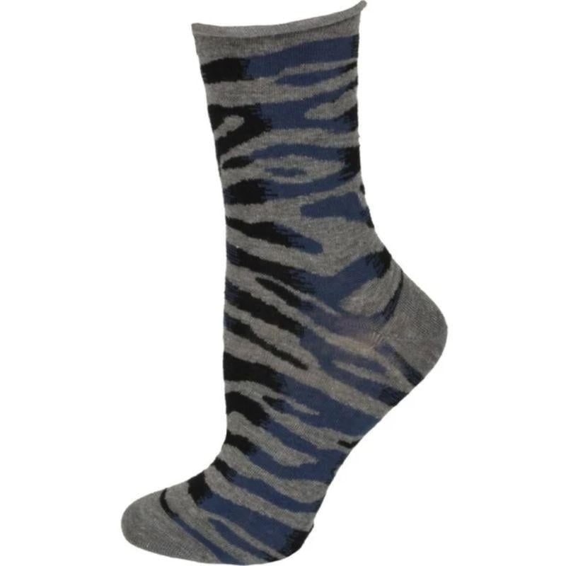 Sierra Socks Zebra Pattern Hi Anklet Casual Cotton Womens 2 Pair Socks Image 6