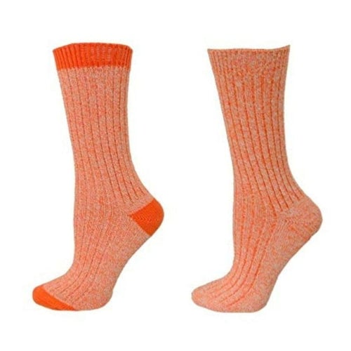 Womens Outdoor Boot Hiking Marled Twisted Cotton 2 Pair Pack Socks Image 9