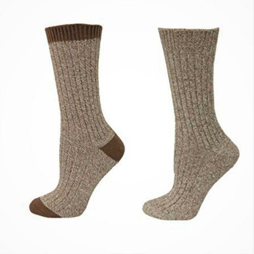 Womens Outdoor Boot Hiking Marled Twisted Cotton 2 Pair Pack Socks Image 10