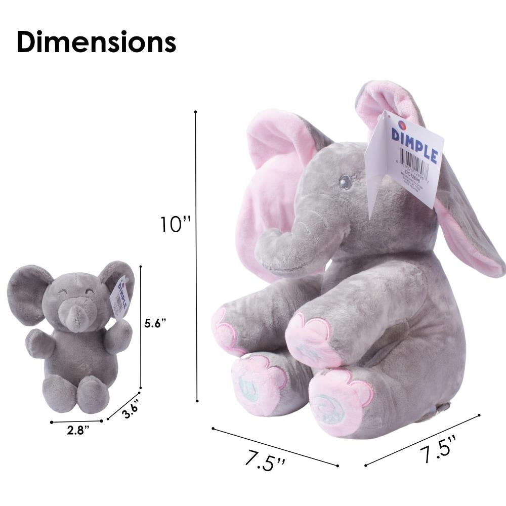 Stuffed Elephant Set- Kaia Interactive Musical Peek-A-Boo Elephant Stuffed Animal Toy and Soft Plush Baby Elephant Gift Image 2