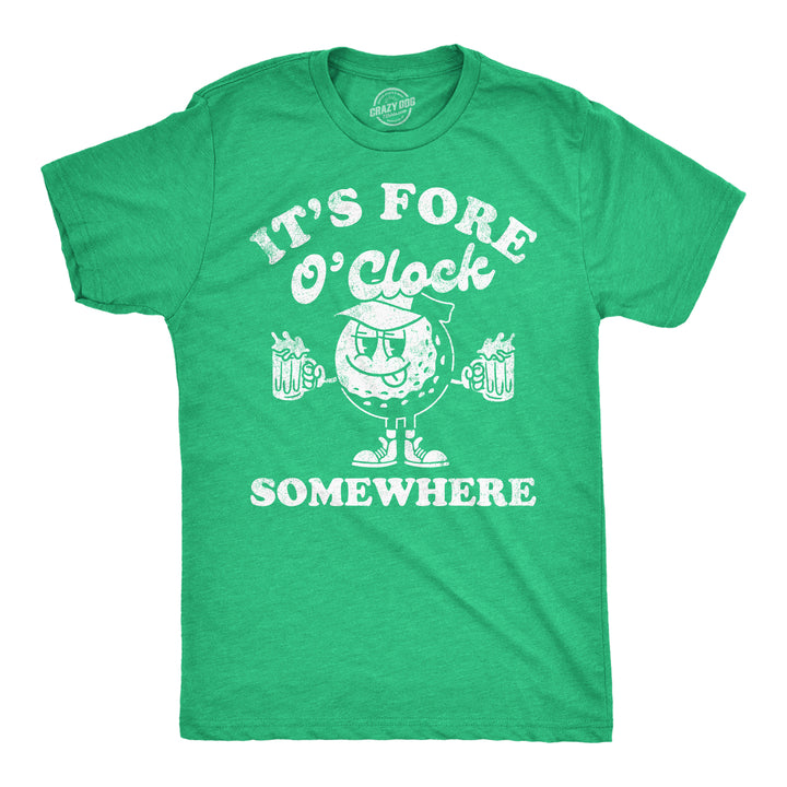 Mens Its Fore O Clock Somewhere Funny T Shirts Sarcastic Golf Tee For Men Image 4