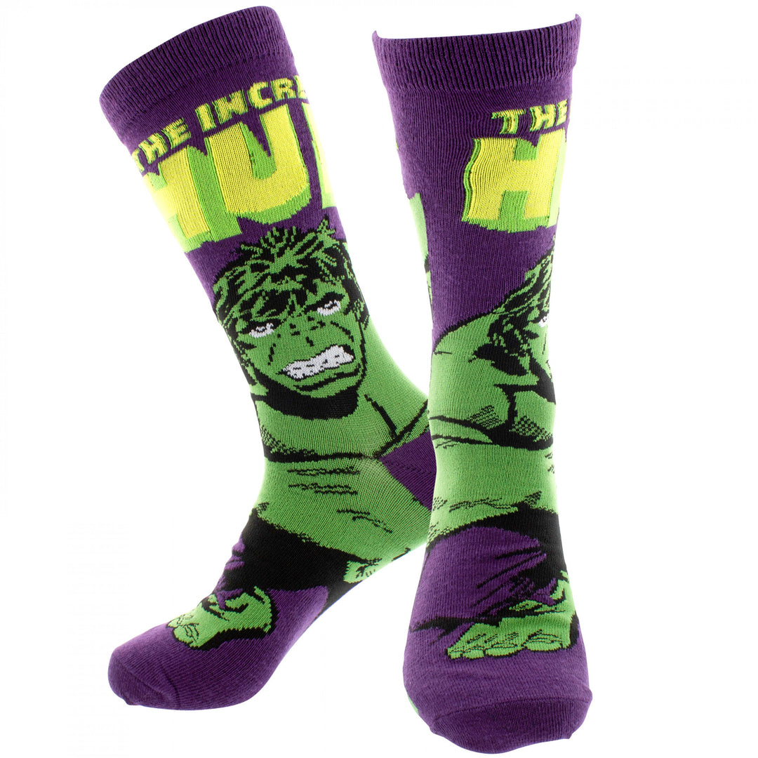 The Incredible Hulk Retro Character Cover Crew Socks Image 1