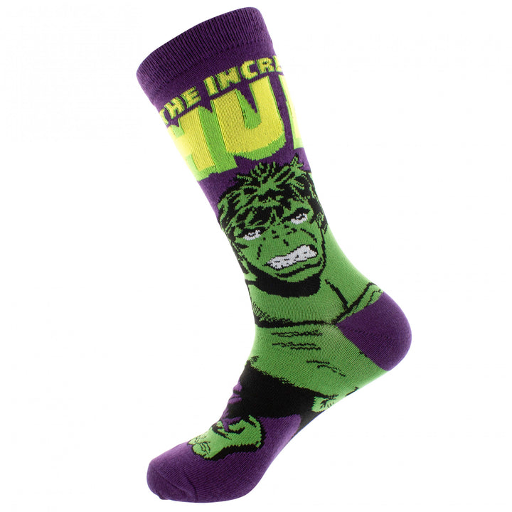 The Incredible Hulk Retro Character Cover Crew Socks Image 3