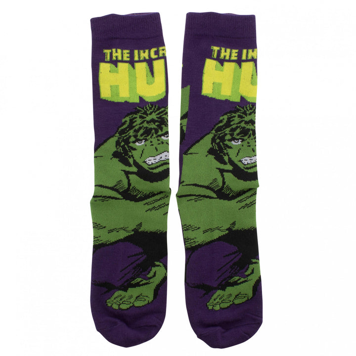 The Incredible Hulk Retro Character Cover Crew Socks Image 4