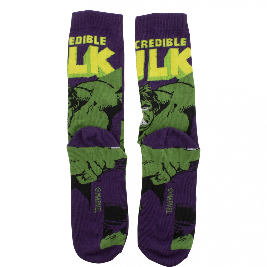 The Incredible Hulk Retro Character Cover Crew Socks Image 6