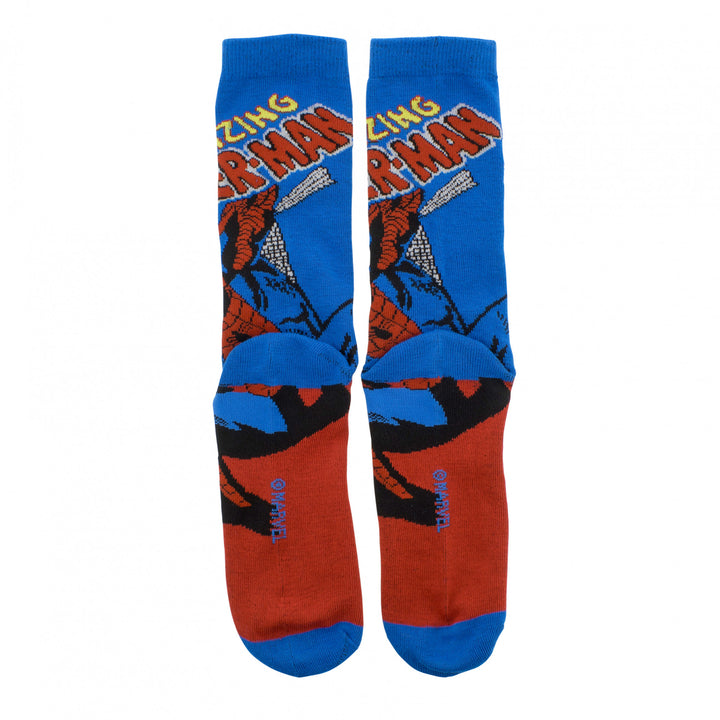 Spider-Man Retro Character Cover Crew Socks Image 3