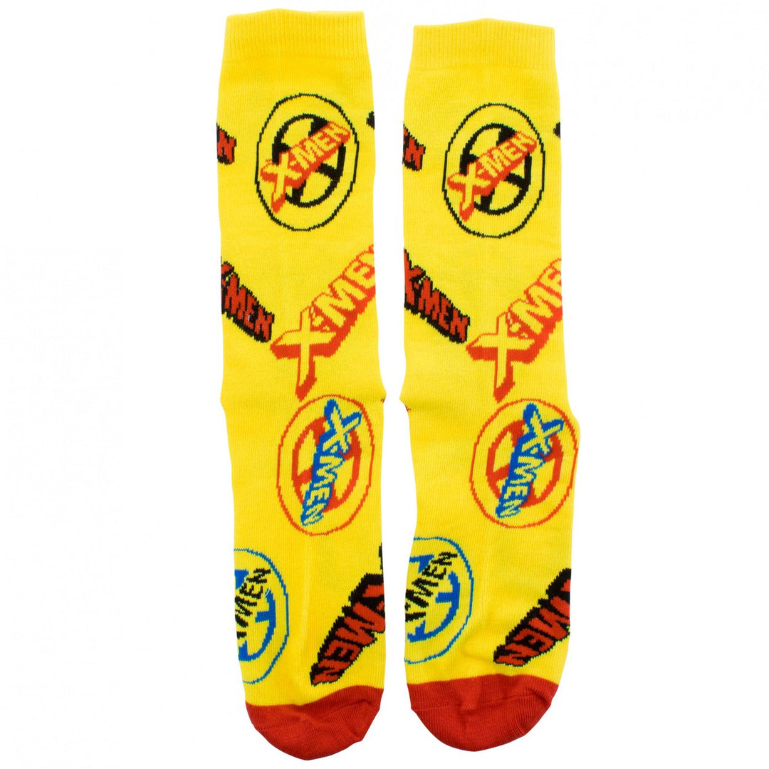 X-Men Various Logo Collage Crew Socks Image 6