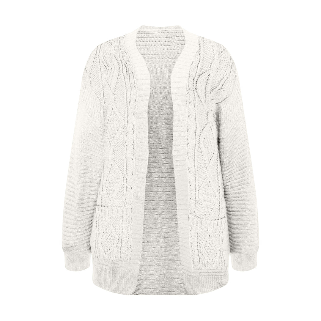 1-Piece Womens Ultra-Soft Cozy Open Front Thick Textured Cable Knit Cardigan Image 1