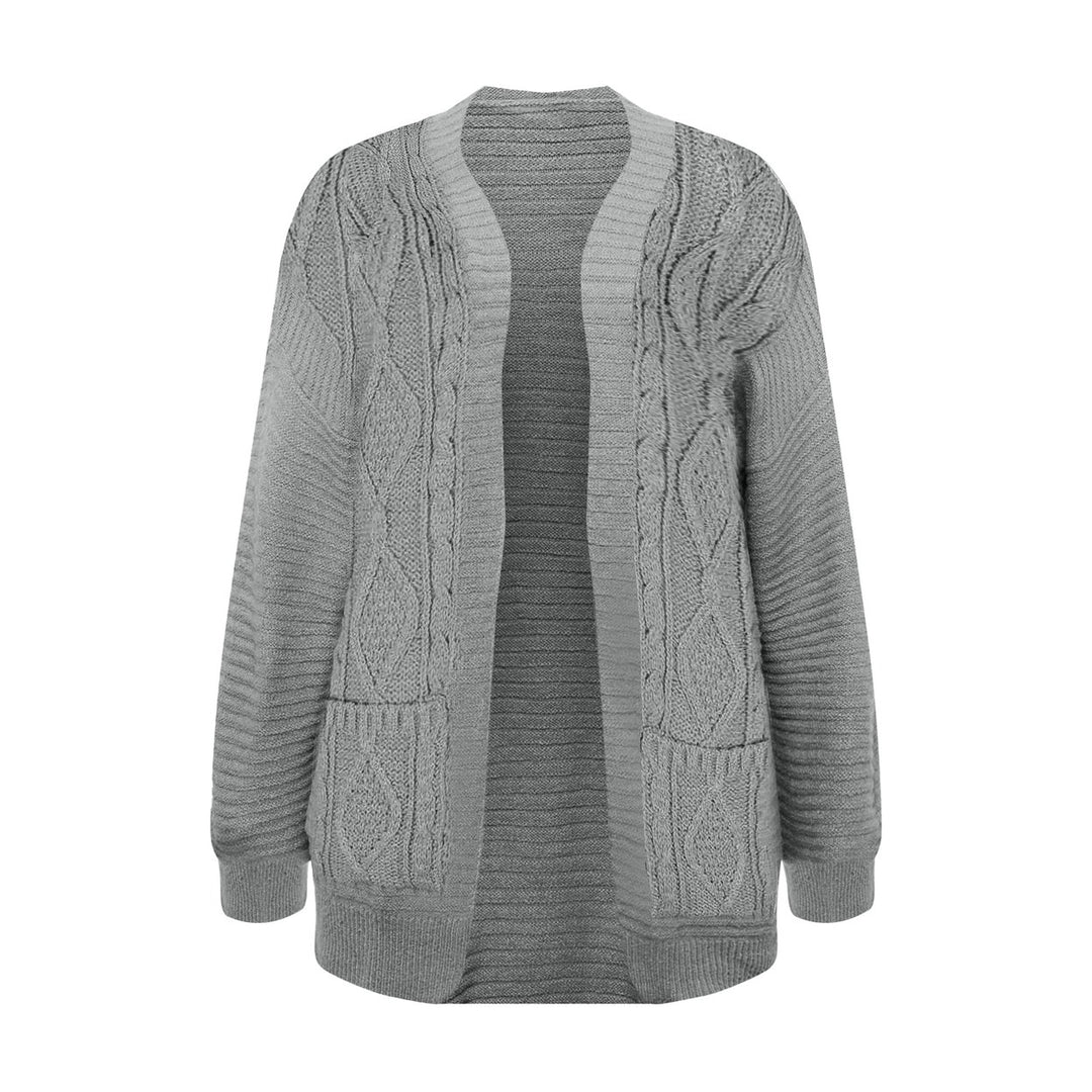 1-Piece Womens Ultra-Soft Cozy Open Front Thick Textured Cable Knit Cardigan Image 7