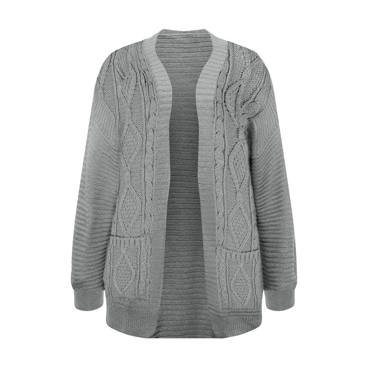 1-Piece Womens Ultra-Soft Cozy Open Front Thick Textured Cable Knit Cardigan Image 7