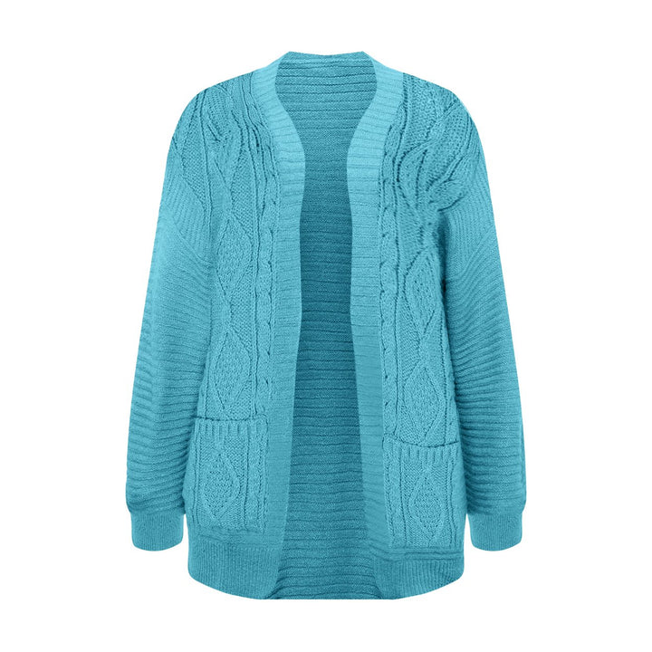 1-Piece Womens Ultra-Soft Cozy Open Front Thick Textured Cable Knit Cardigan Image 8