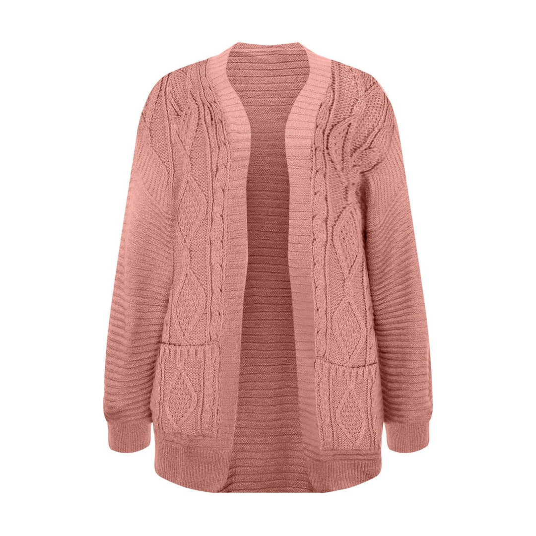 1-Piece Womens Ultra-Soft Cozy Open Front Thick Textured Cable Knit Cardigan Image 9