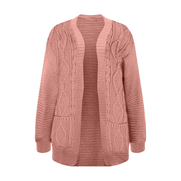 1-Piece Womens Ultra-Soft Cozy Open Front Thick Textured Cable Knit Cardigan Image 9