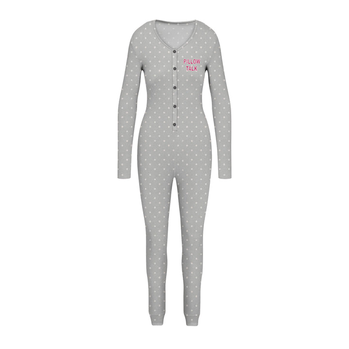 2-Piece Womens Cozy Comfy Printed Snap Buttons Long-Sleeve Sleepwear Romper Image 7