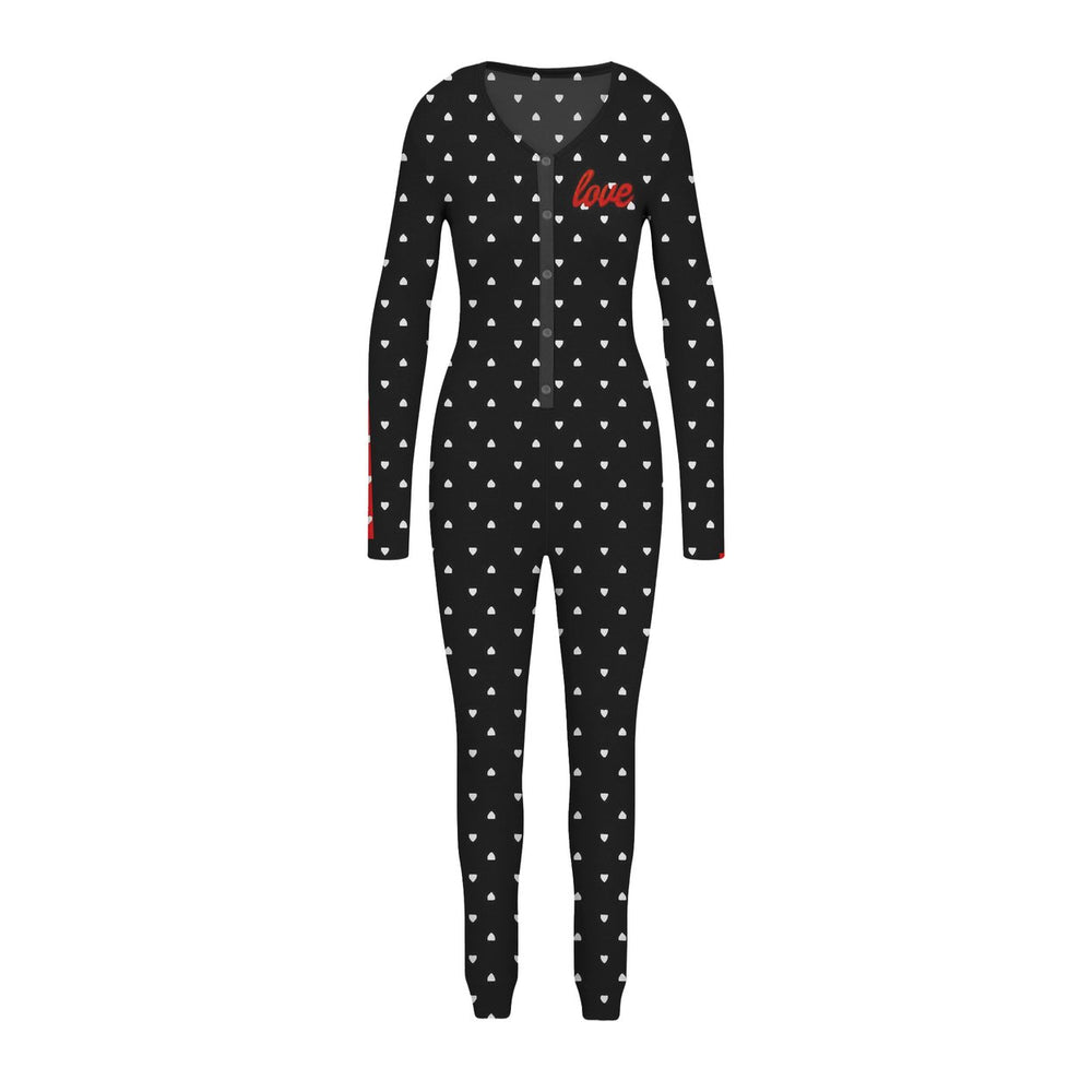 4-Pieces of Randomly Selected Womens Cozy Comfy Printed Snap Buttons Long-Sleeve Sleepwear Romper Image 2