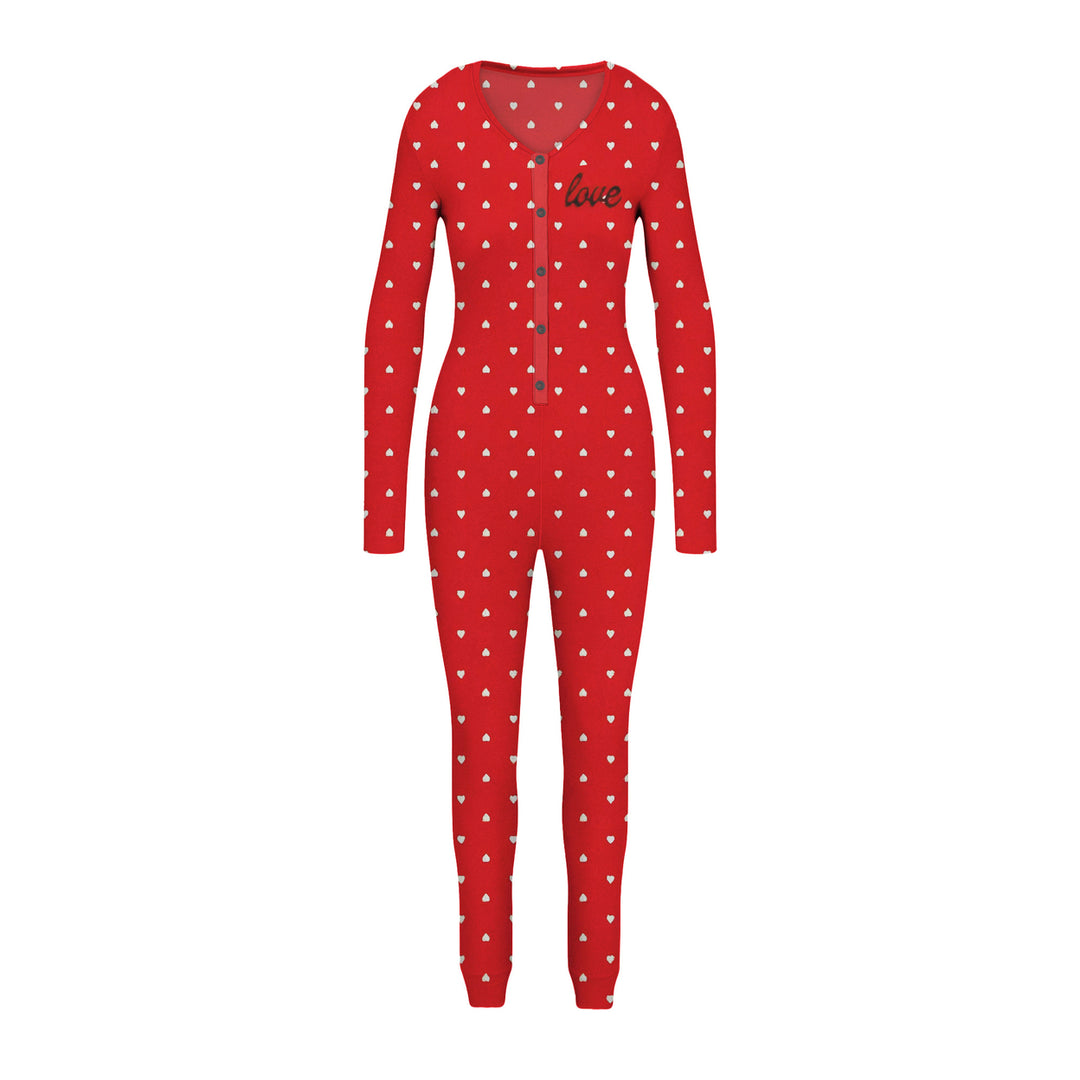 4-Pieces of Randomly Selected Womens Cozy Comfy Printed Snap Buttons Long-Sleeve Sleepwear Romper Image 6