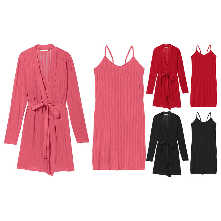 6-Pieces of Randomly Selected Womens Ultra-Soft Cozy Comfortable Robe and Chemise Sleepwear Set Image 1