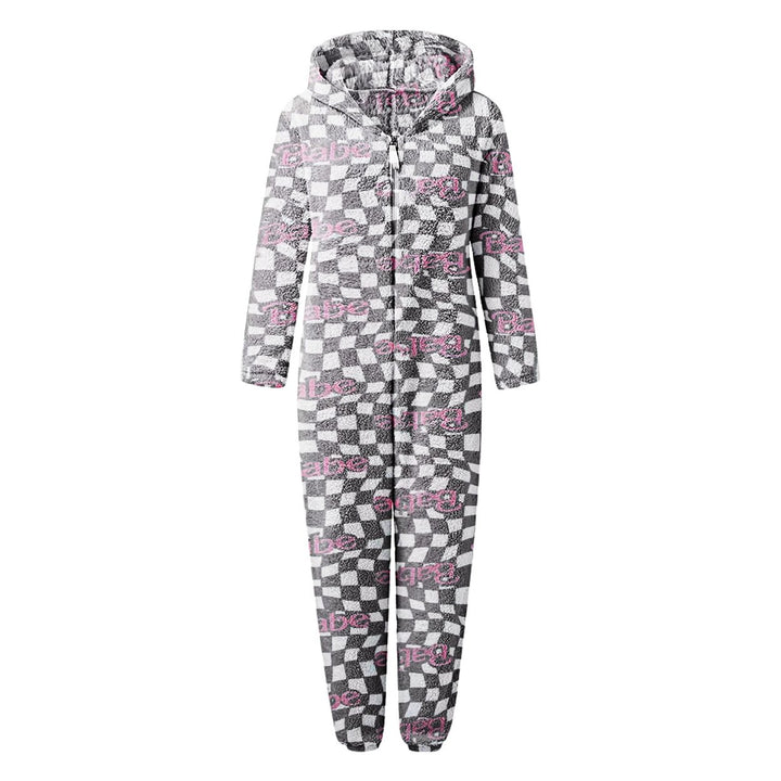 3-Piece Womens Soft Cozy Comfy Fleece Full Body Fluffy Sleep Romper with Hood Image 4