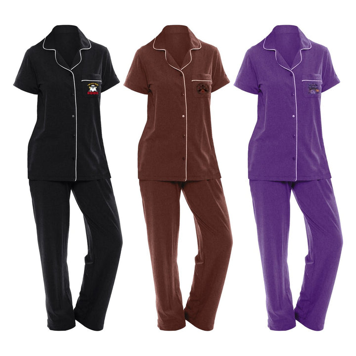 4-Piece Womens Comfortable Notch Collar Sleepwear Pajama Set Image 1