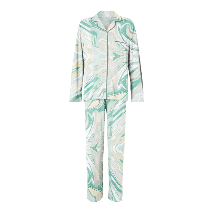 4-Piece Womens Comfortable Notch Collar Sleepwear Pajama Set Image 3