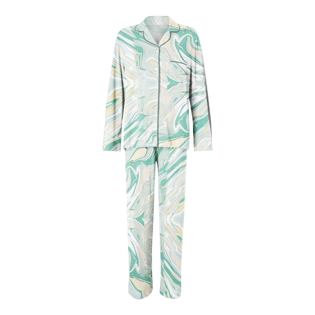 2-Piece Womens Comfortable Notch Collar Sleepwear Pajama Set Image 8