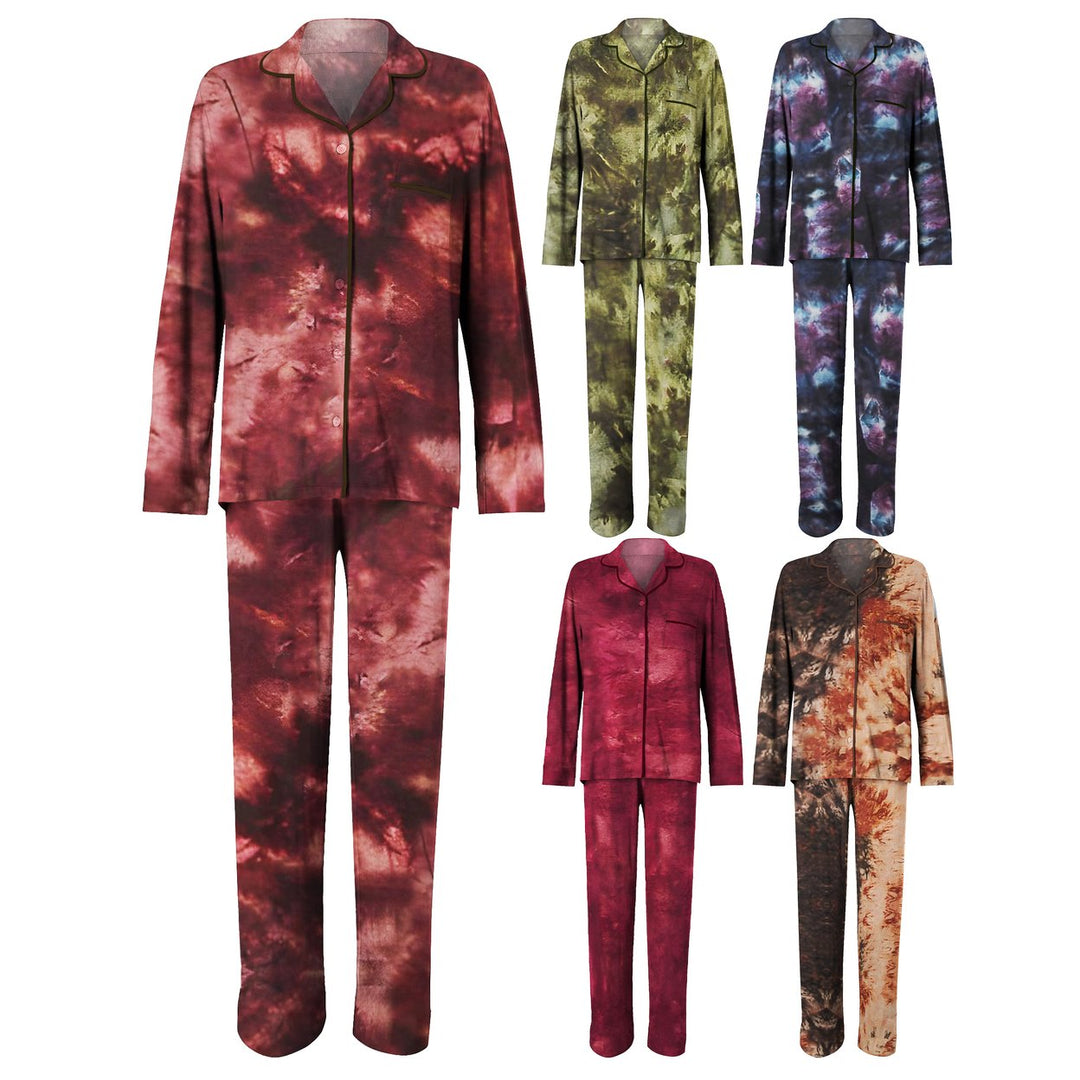 4-Piece Womens Comfortable Notch Collar Sleepwear Pajama Set Image 1