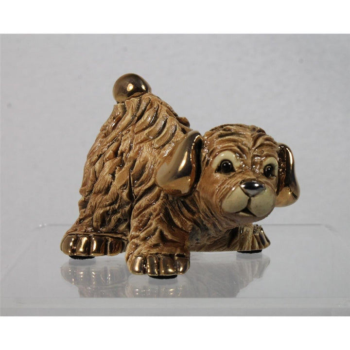 DeRosa Rinconada Family Figurine - Baby Brown Dog - F389 - in Box Image 1