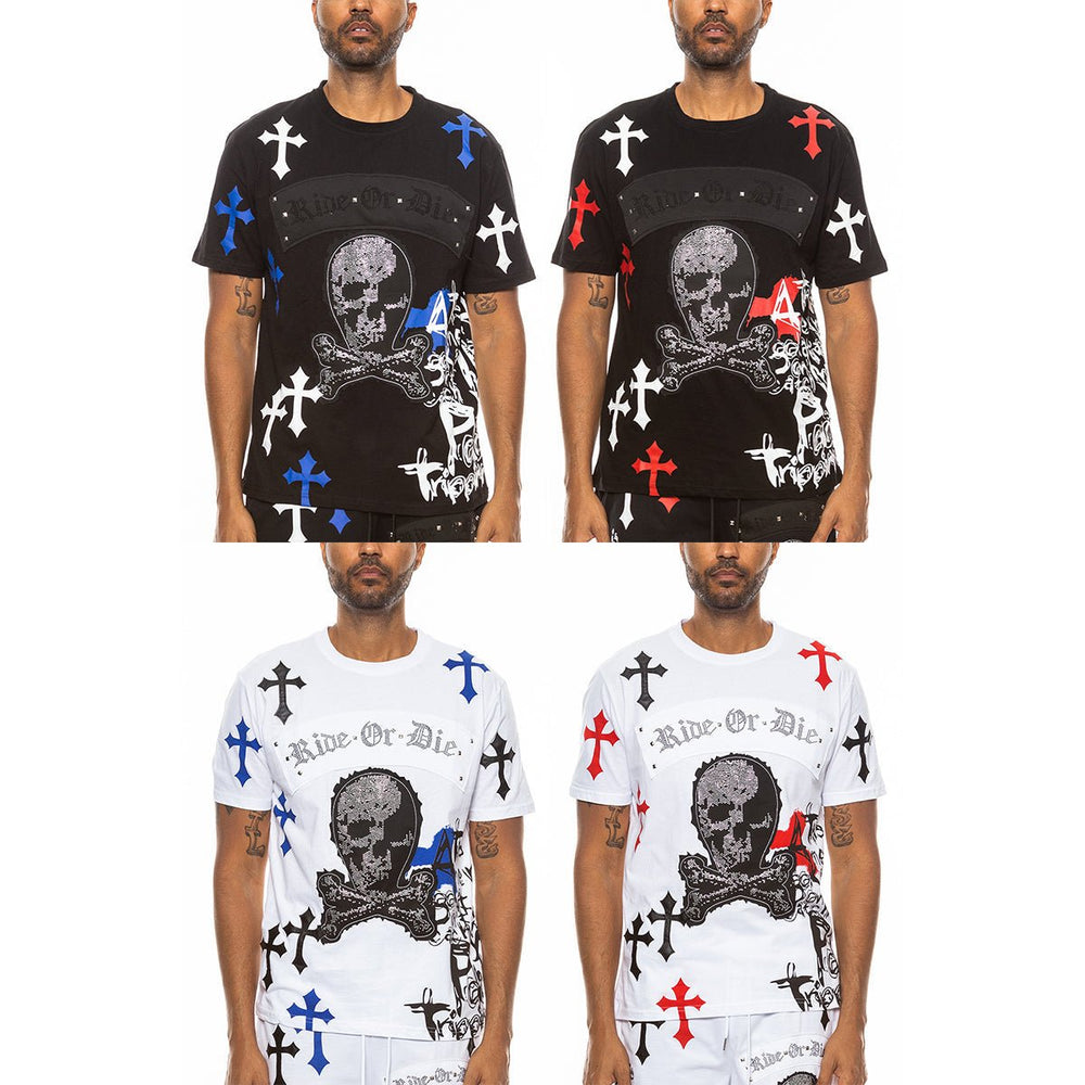 Bejewelled Chrome Skull TShirt Image 2