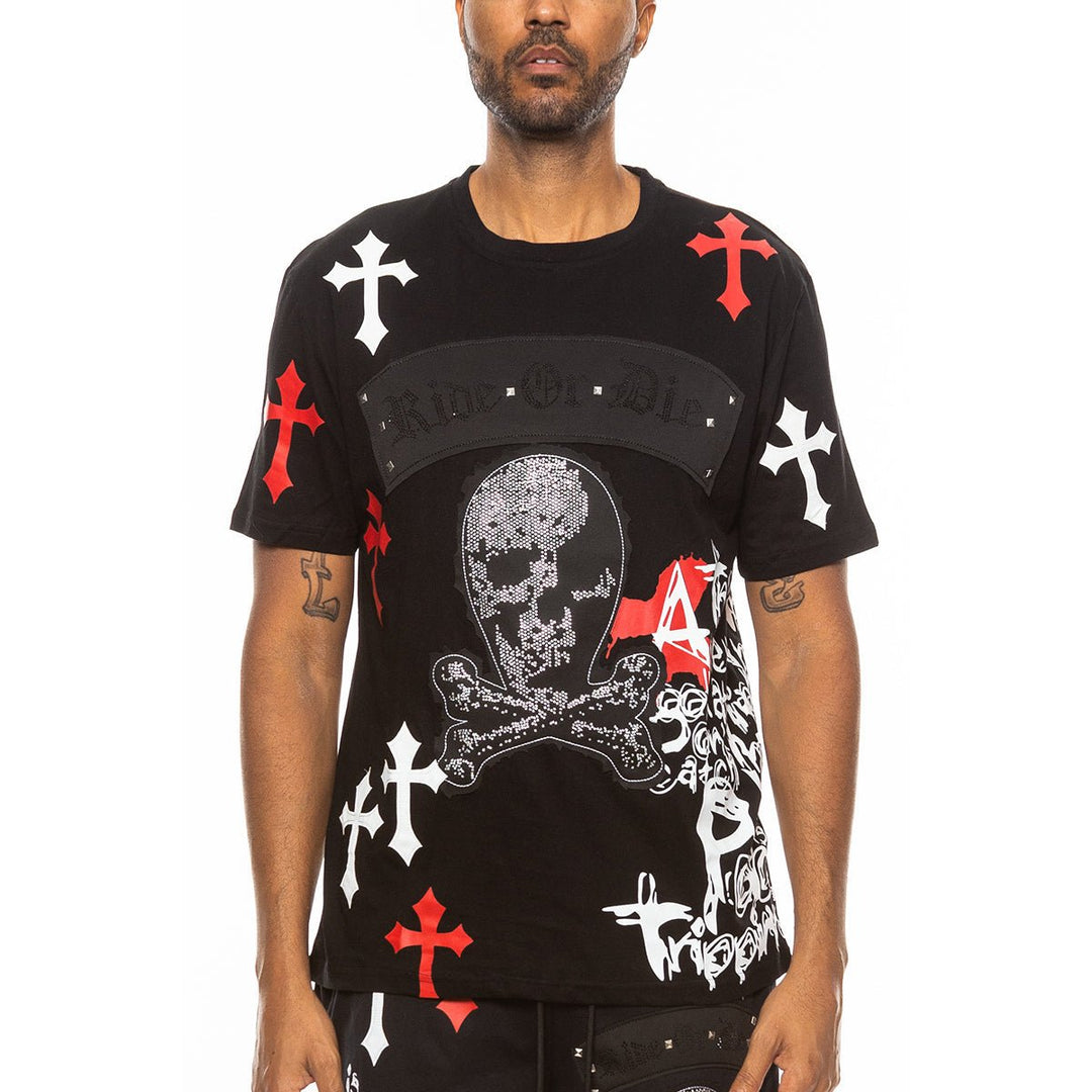 Bejewelled Chrome Skull TShirt Image 4