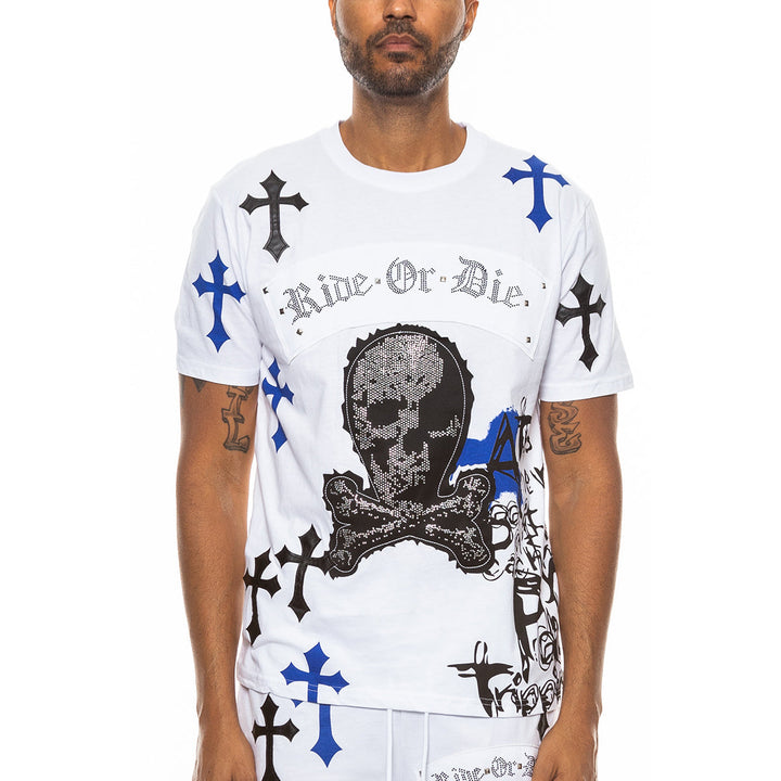 Bejewelled Chrome Skull TShirt Image 6