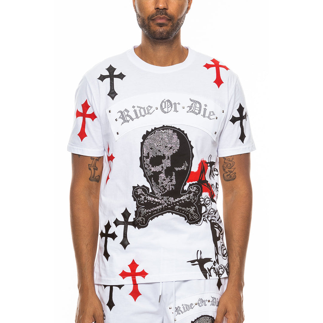 Bejewelled Chrome Skull TShirt Image 7