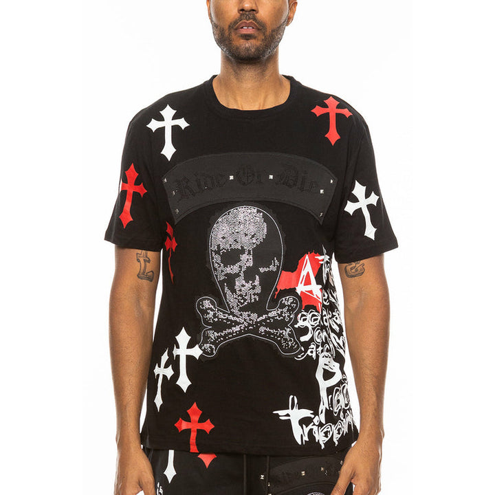 Bejewelled Chrome Skull TShirt Image 8